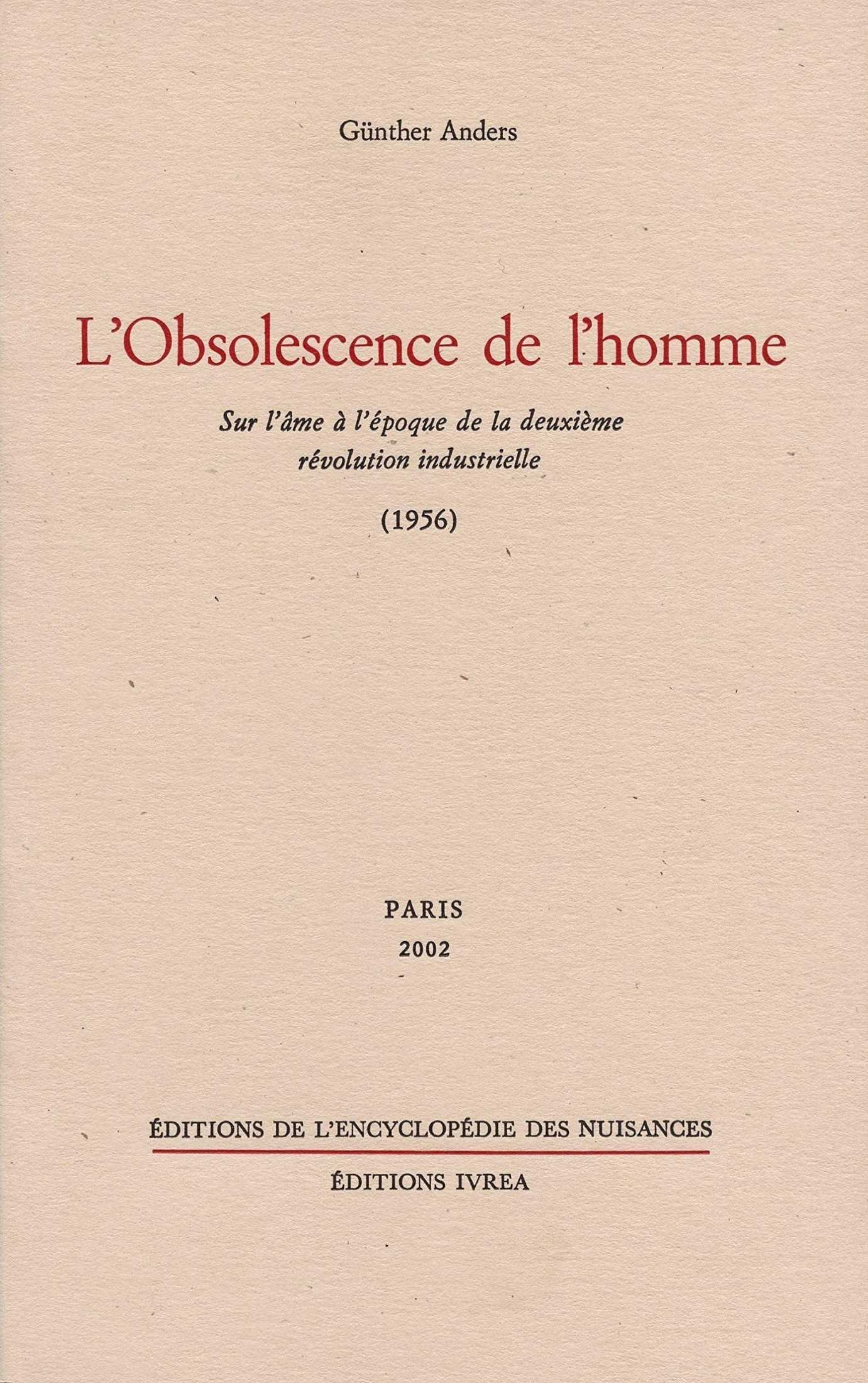 L'obsolescence de l'homme