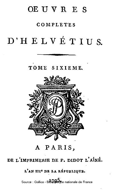 Helvétius : oeuvres complètes